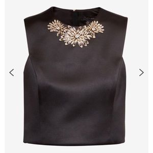 New Ted Baker Jaby Embellished Satin Cropped Top